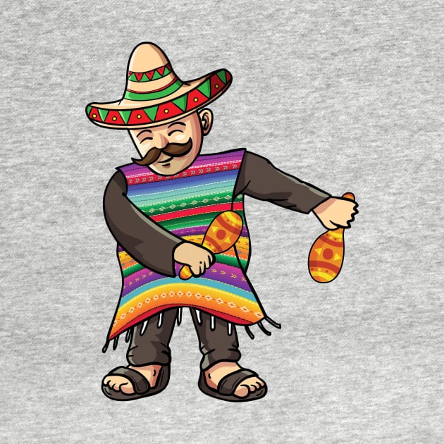 Funny Cinco De Mayo Sombrero Mexican Flosing Poncho T-shirt by garrettbud6